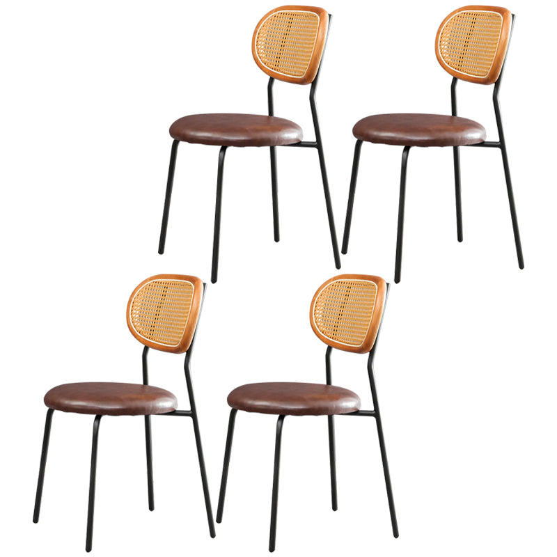 Ensemble de chaises en métal de style contemporain, chaises latérales à dossier ouvert pour cuisine et salle à manger