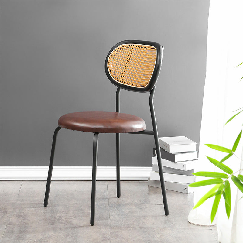 Ensemble de chaises en métal de style contemporain, chaises latérales à dossier ouvert pour cuisine et salle à manger