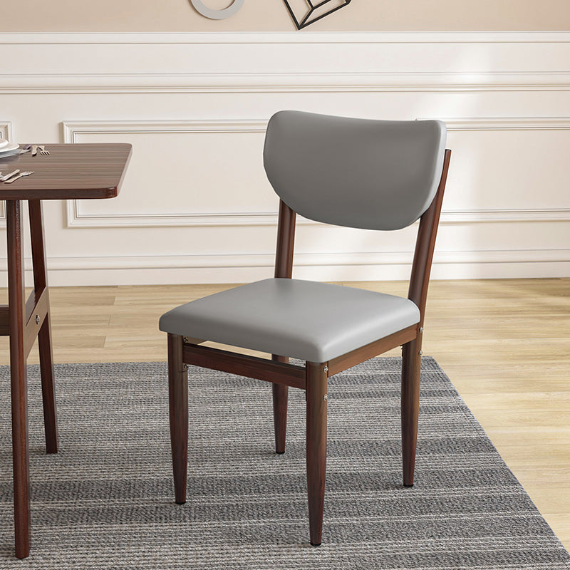 Silla lateral casera escandinava tapizada con respaldo abierto Silla de comedor individual de metal