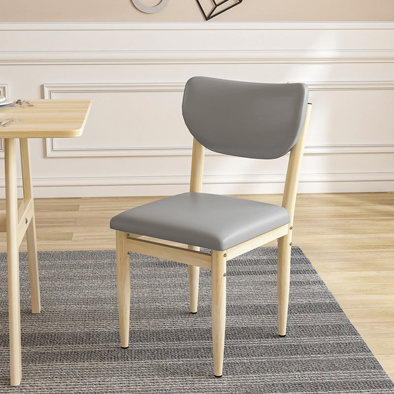 Silla lateral casera escandinava tapizada con respaldo abierto Silla de comedor individual de metal