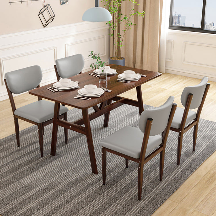 Silla lateral casera escandinava tapizada con respaldo abierto Silla de comedor individual de metal