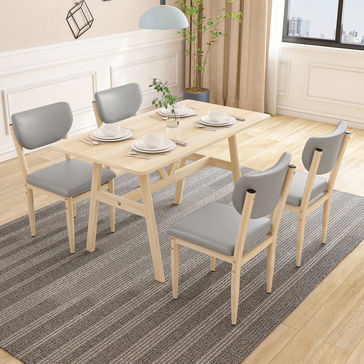 Silla lateral casera escandinava tapizada con respaldo abierto Silla de comedor individual de metal