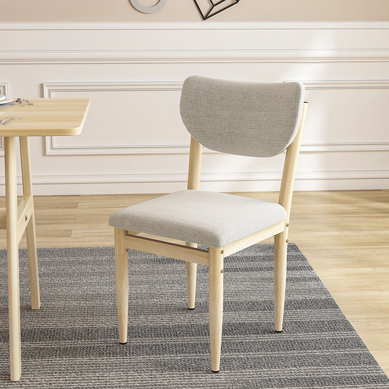 Silla lateral casera escandinava tapizada con respaldo abierto Silla de comedor individual de metal