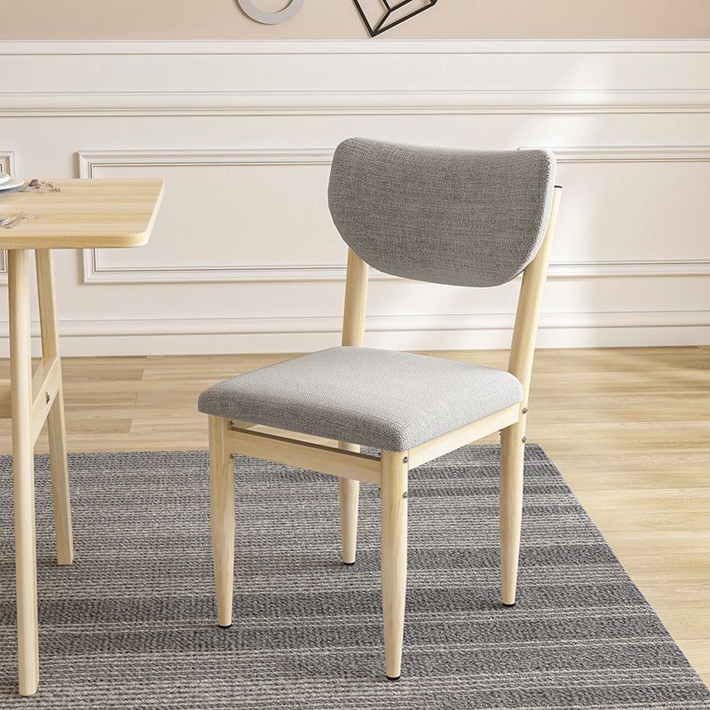 Silla lateral casera escandinava tapizada con respaldo abierto Silla de comedor individual de metal