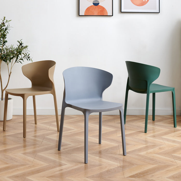 Contemporary Indoor-Outdoor Plastic Dining Chair Stacking Dining Chair