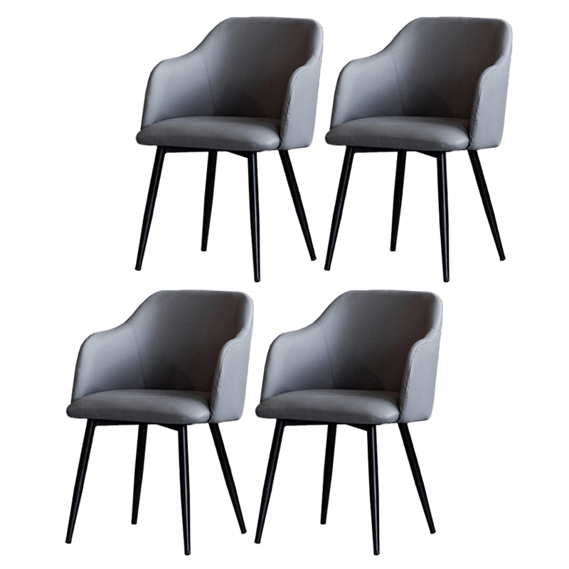 Sillón escandinavo para el hogar, silla de comedor tapizada con respaldo Parsons de metal