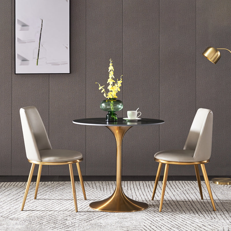 Sillas laterales tapizadas estilo Glam, sillas laterales de comedor sin brazos con respaldo sólido para el hogar