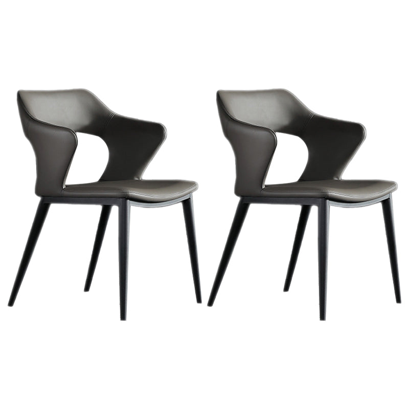 Scandinavian Style Metal Dining Chair Set Kitchen Dining Wingback Arm Chairs