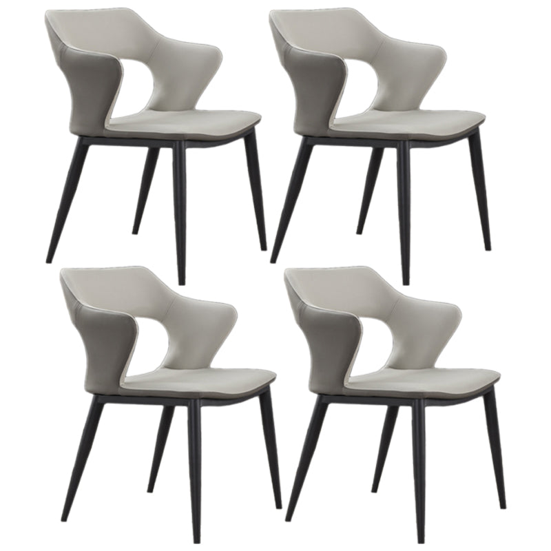 Scandinavian Style Metal Dining Chair Set Kitchen Dining Wingback Arm Chairs