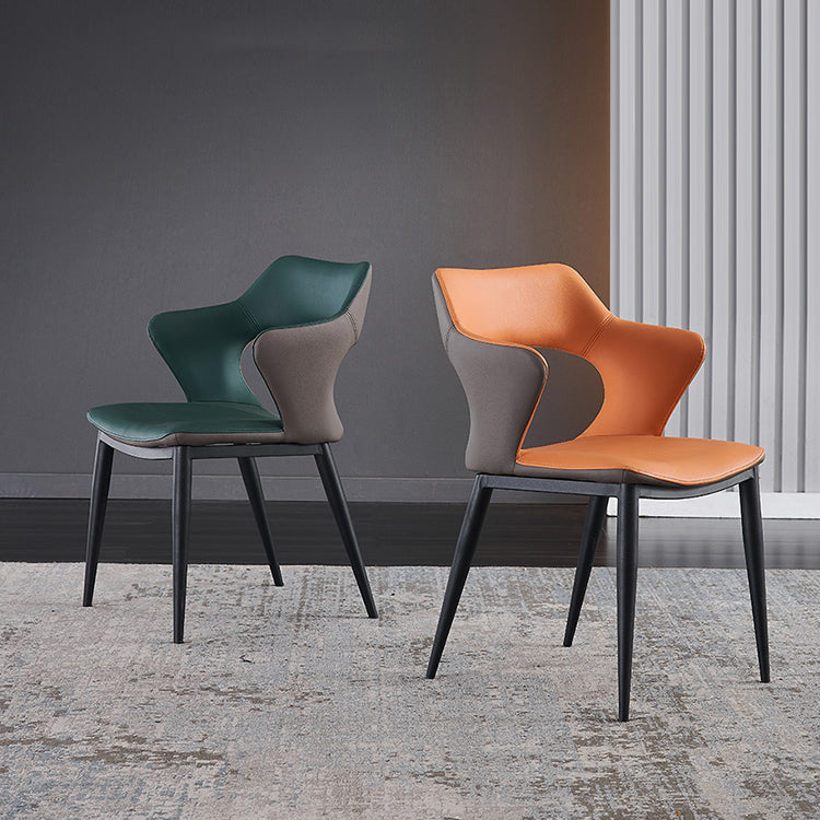 Scandinavian Style Metal Dining Chair Set Kitchen Dining Wingback Arm Chairs