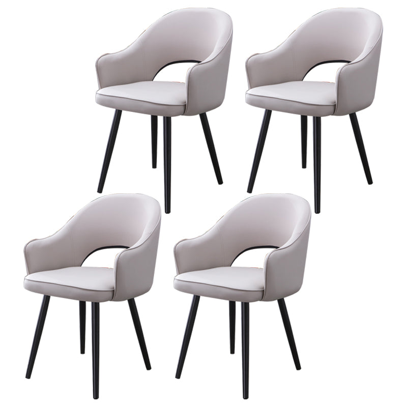 Inicio Sillón escandinavo Silla tapizada de comedor de metal con respaldo abierto
