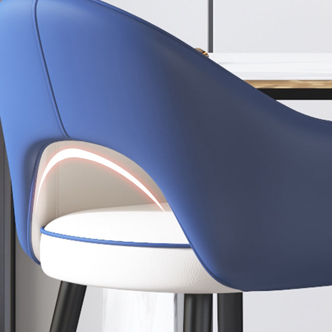 Inicio Sillón escandinavo Silla tapizada de comedor de metal con respaldo abierto