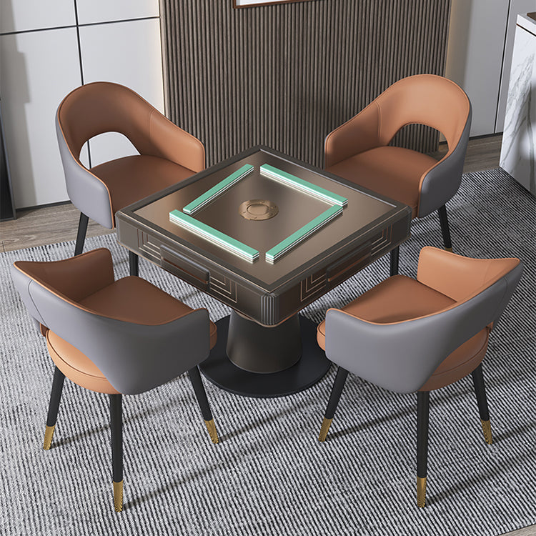 Inicio Sillón escandinavo Silla tapizada de comedor de metal con respaldo abierto