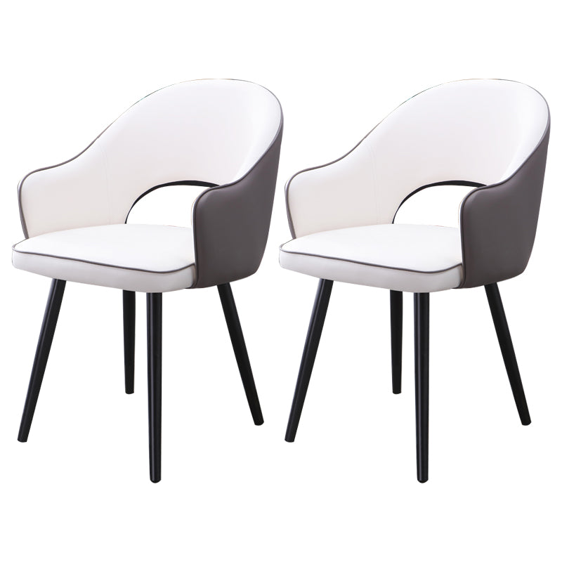 Inicio Sillón escandinavo Silla tapizada de comedor de metal con respaldo abierto