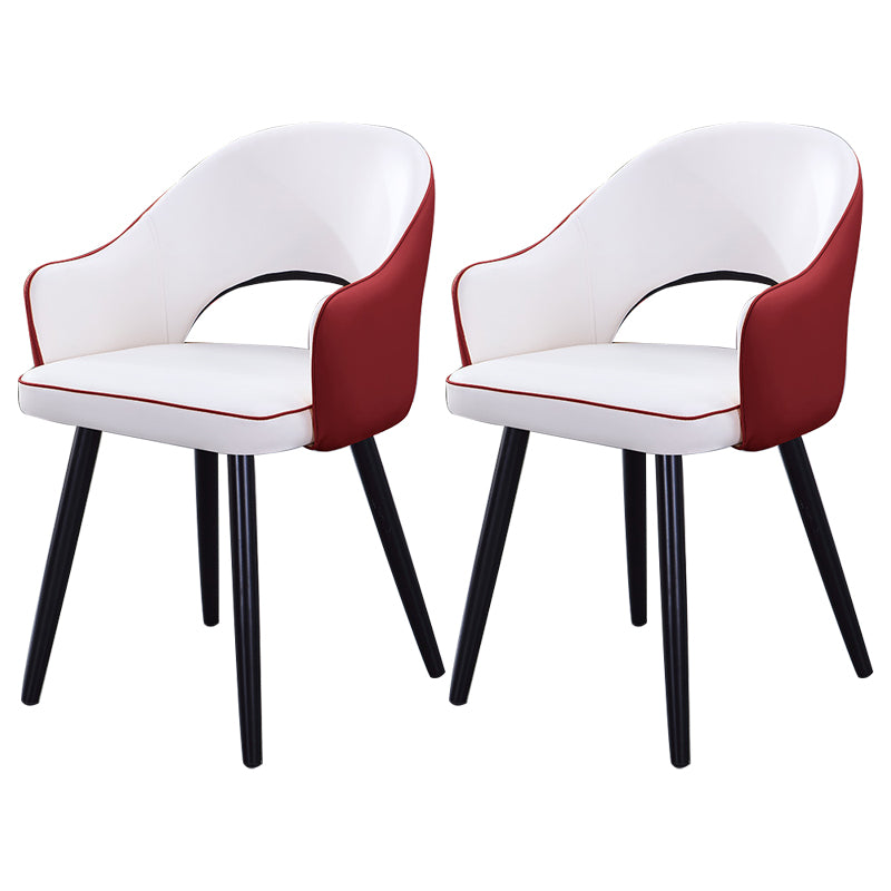 Inicio Sillón escandinavo Silla tapizada de comedor de metal con respaldo abierto