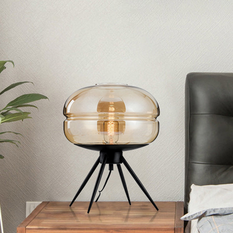 Shaded Task Lighting Contemporary Cognac Glass 1 Bulb Living Room Small Desk Lamp