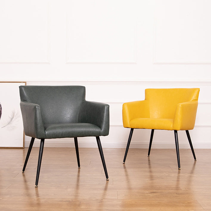 Fauteuil de maison scandinave rembourré, dossier Parsons, chaise de salle à manger simple en métal