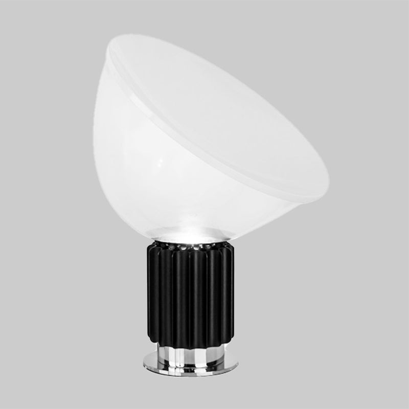 Lampe de table de chevet en forme de dôme, verre transparent moderniste, 1 ampoule, 14,5 "/ 19,5" de large, lampe de lecture noire