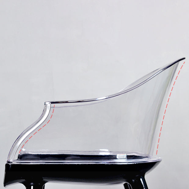 Scandinavian Style Plastic Chair Set Solid Back Arm Kitchen Single Dining Chair