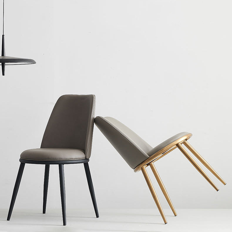 Ensemble de chaises en métal de style contemporain, cuisine, salle à manger, chaises d'appoint à dossier solide (Ensemble de 2)
