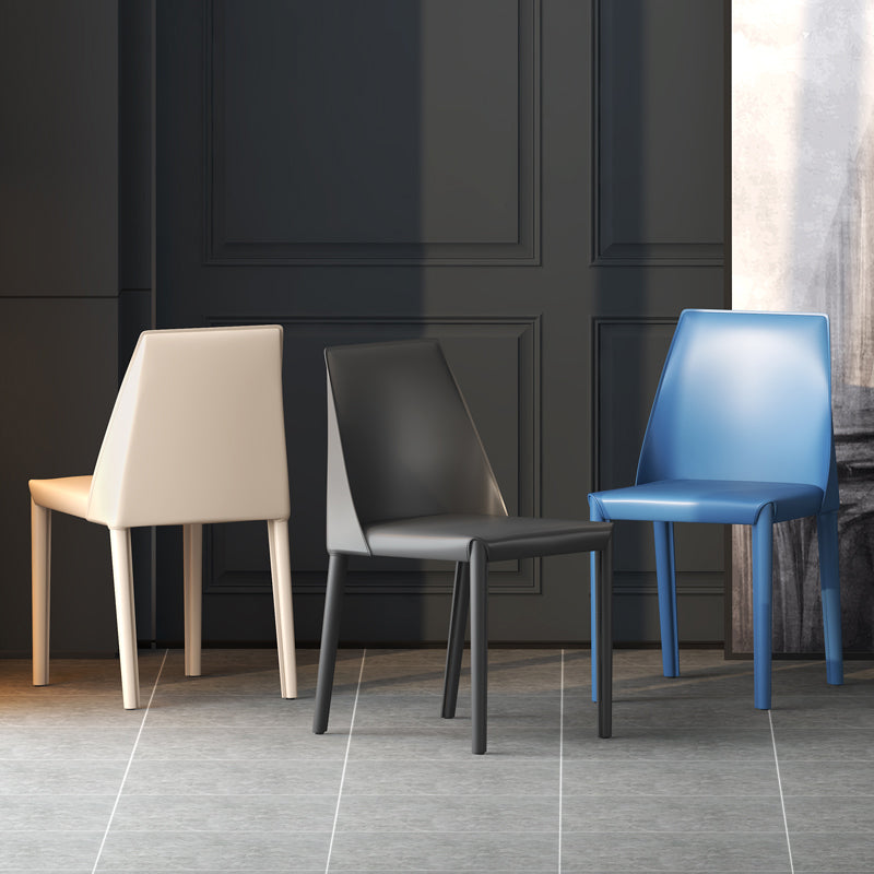 Sillas de comedor de cuero estilo moderno Sillas de comedor sin brazos con respaldo Windsor