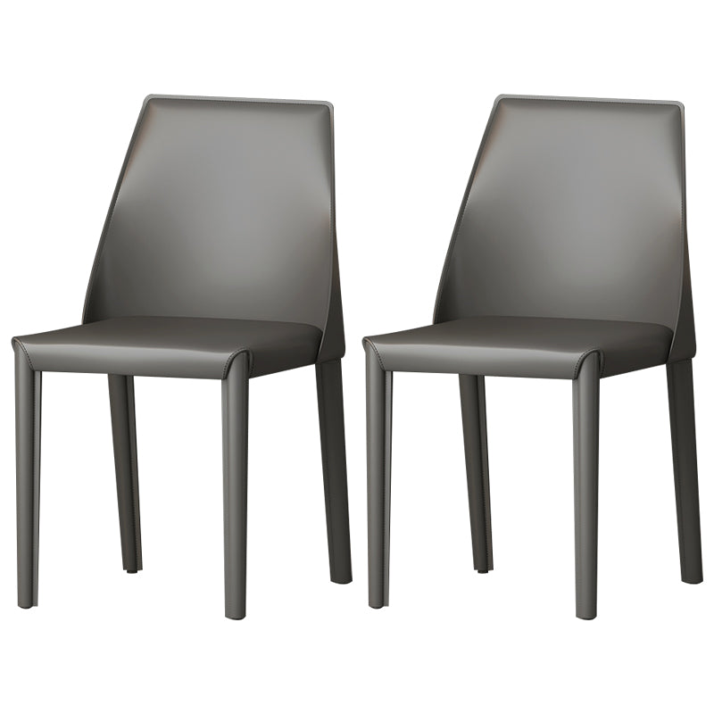 Sillas de comedor de cuero estilo moderno Sillas de comedor sin brazos con respaldo Windsor
