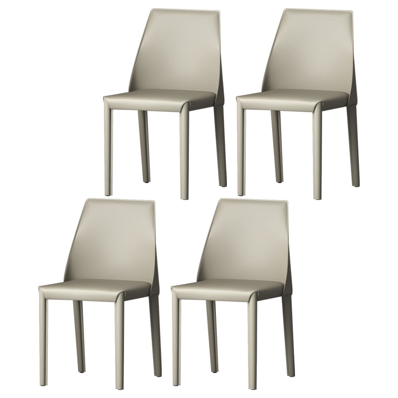 Sillas de comedor de cuero estilo moderno Sillas de comedor sin brazos con respaldo Windsor