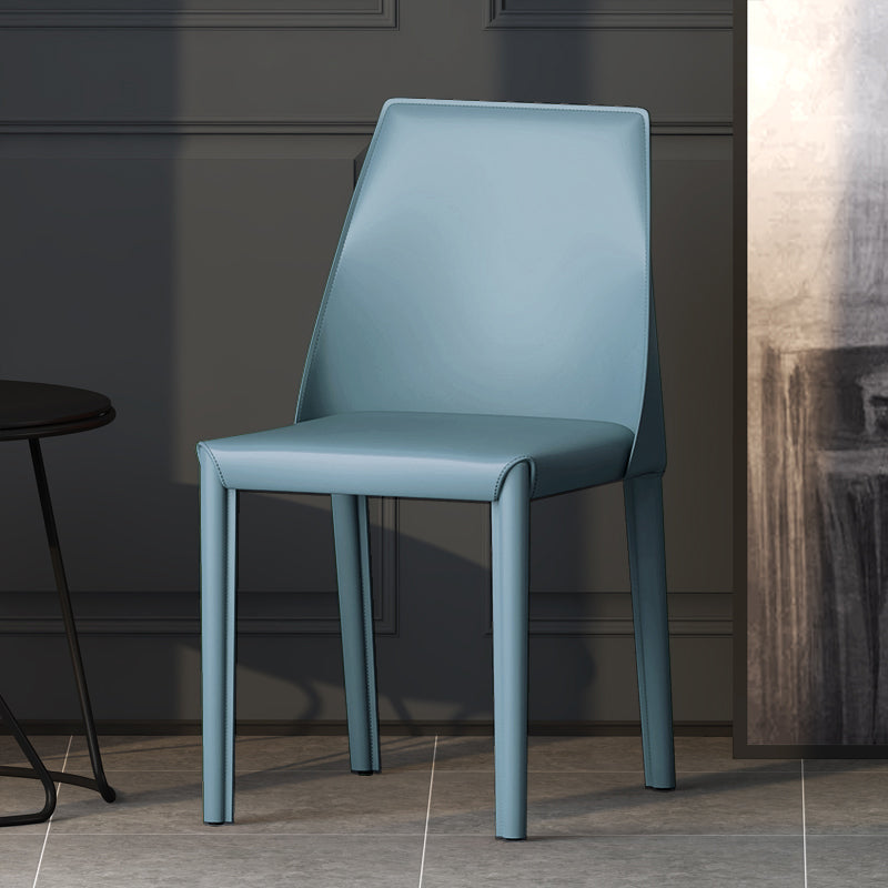 Sillas de comedor de cuero estilo moderno Sillas de comedor sin brazos con respaldo Windsor