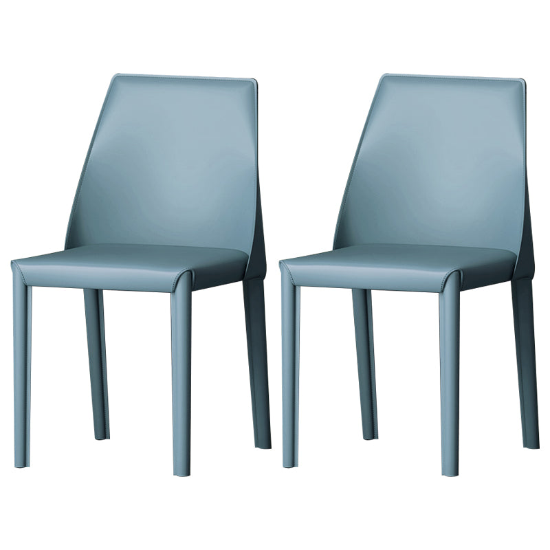 Sillas de comedor de cuero estilo moderno Sillas de comedor sin brazos con respaldo Windsor