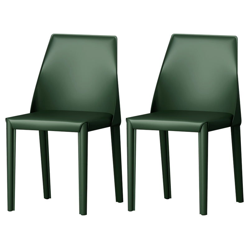 Sillas de comedor de cuero estilo moderno Sillas de comedor sin brazos con respaldo Windsor