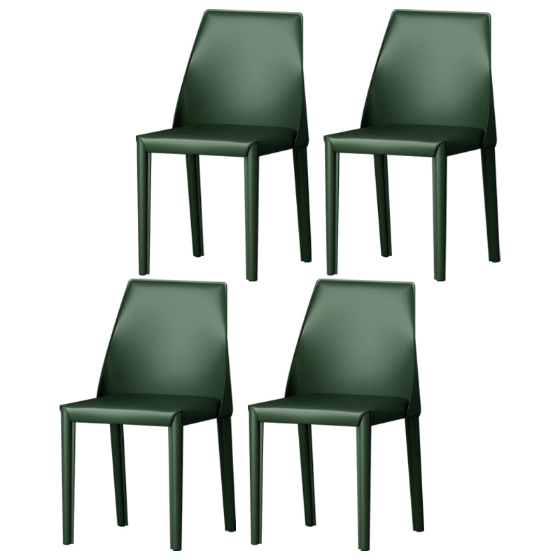 Sillas de comedor de cuero estilo moderno Sillas de comedor sin brazos con respaldo Windsor
