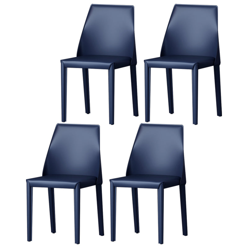 Sillas de comedor de cuero estilo moderno Sillas de comedor sin brazos con respaldo Windsor