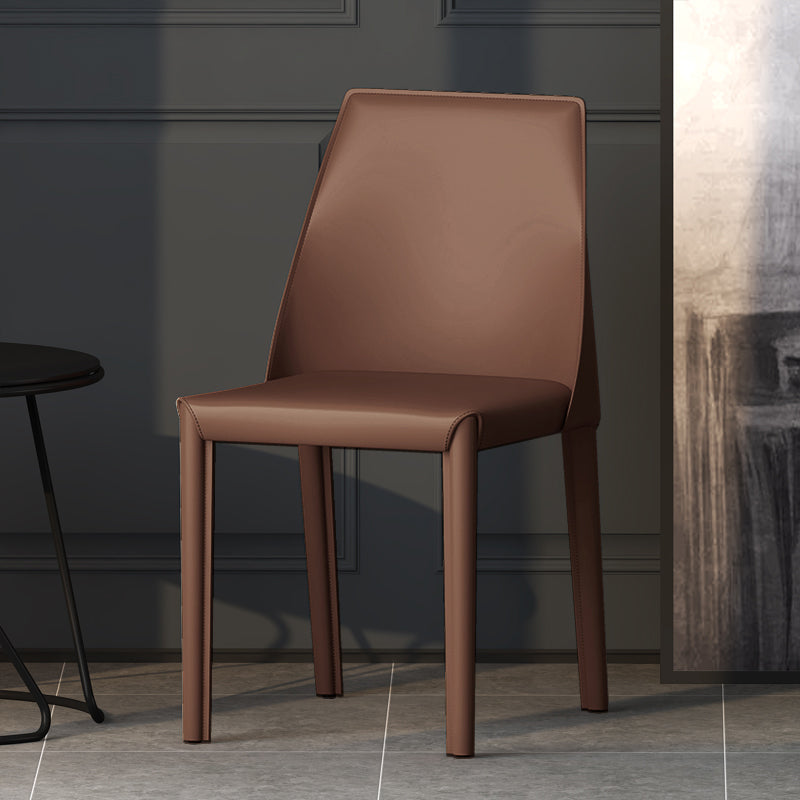 Sillas de comedor de cuero estilo moderno Sillas de comedor sin brazos con respaldo Windsor