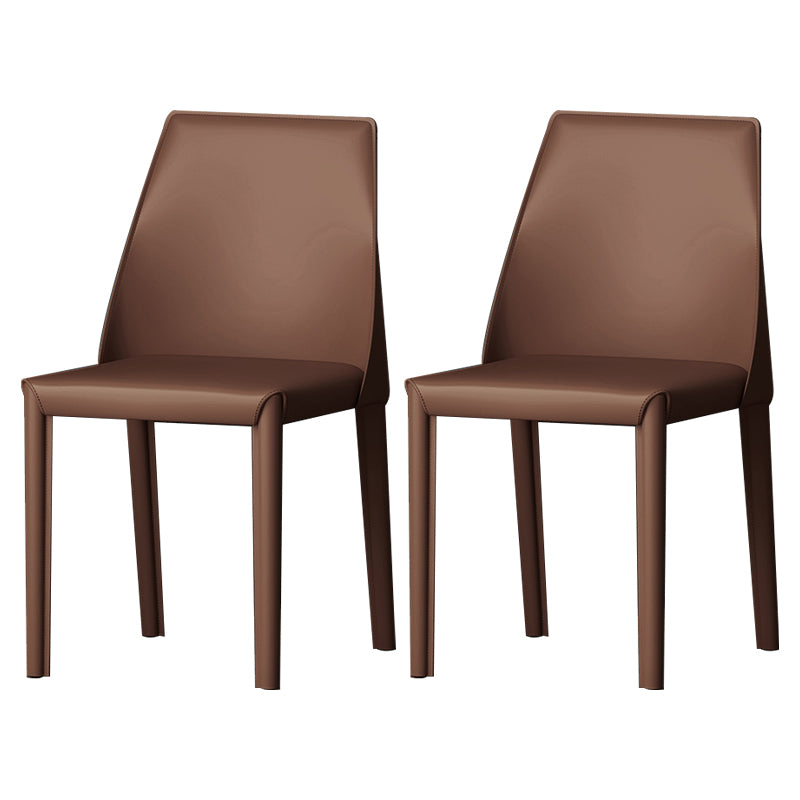 Sillas de comedor de cuero estilo moderno Sillas de comedor sin brazos con respaldo Windsor