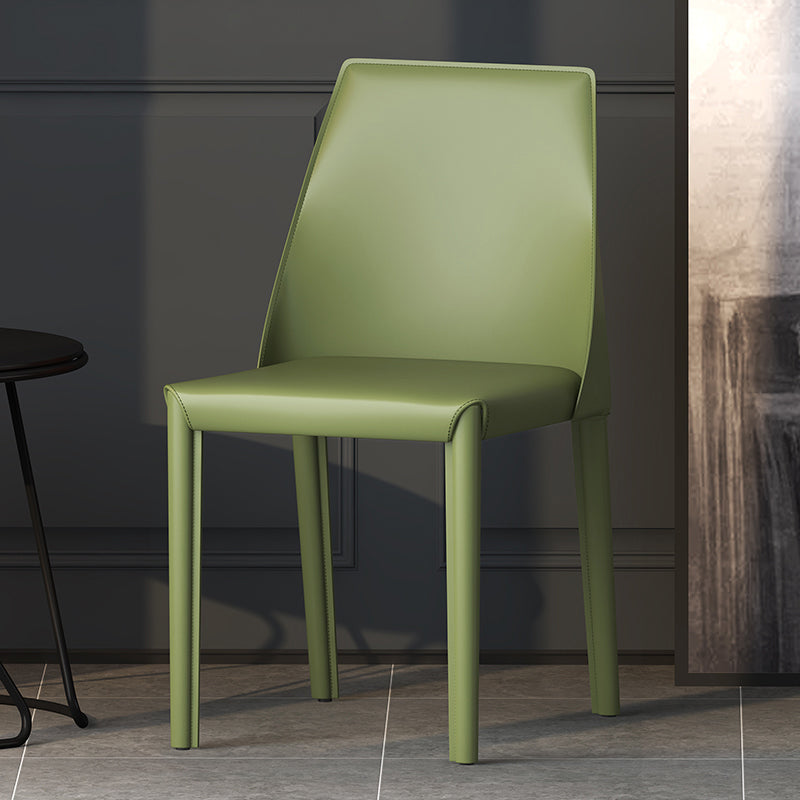 Sillas de comedor de cuero estilo moderno Sillas de comedor sin brazos con respaldo Windsor