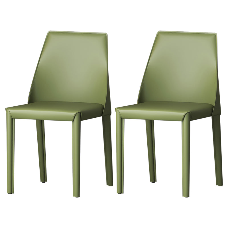 Sillas de comedor de cuero estilo moderno Sillas de comedor sin brazos con respaldo Windsor