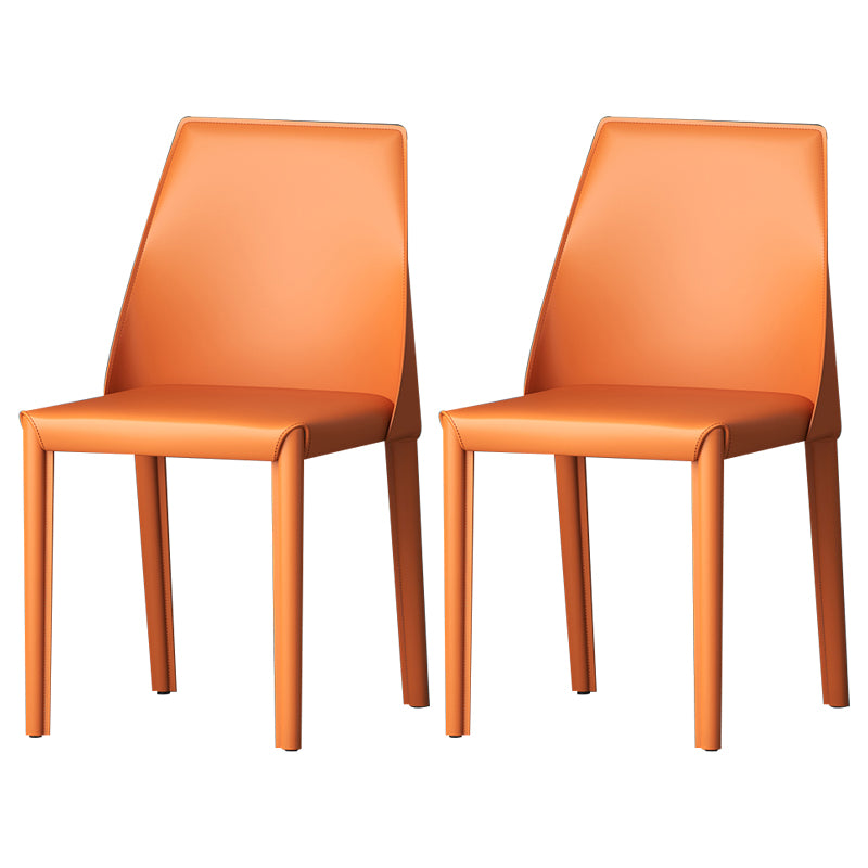 Sillas de comedor de cuero estilo moderno Sillas de comedor sin brazos con respaldo Windsor