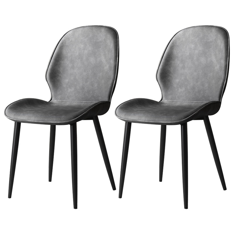 Silla lateral de cuero contemporánea para restaurante, acabado mate Parsons, silla de comedor