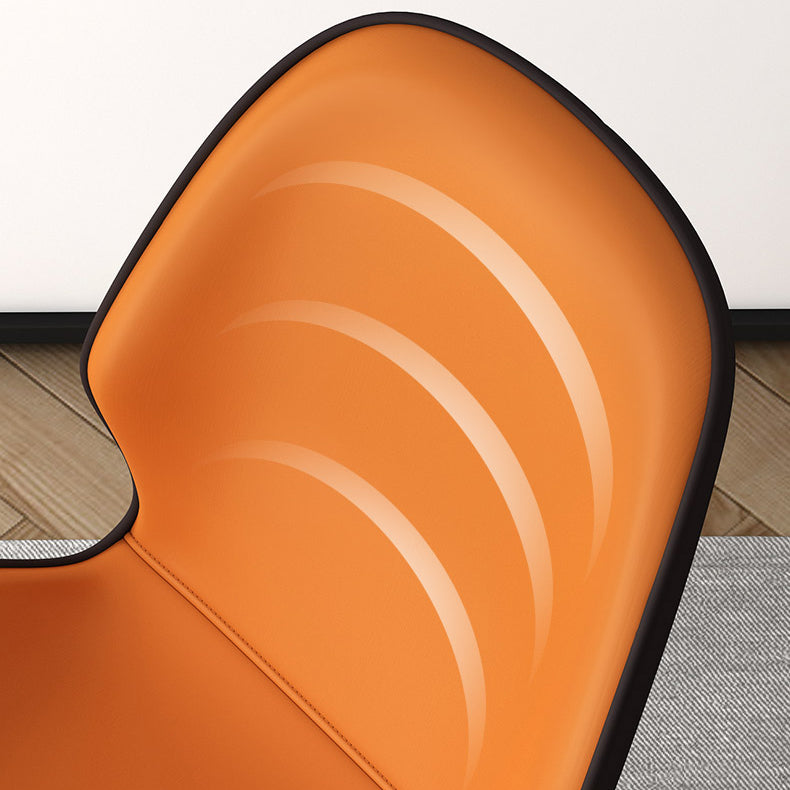 Silla lateral de cuero contemporánea para restaurante, acabado mate Parsons, silla de comedor