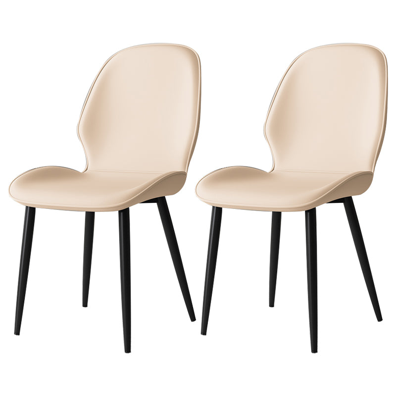 Silla lateral de cuero contemporánea para restaurante, acabado mate Parsons, silla de comedor