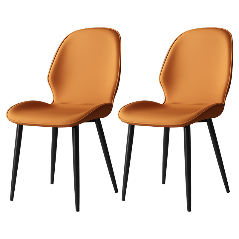 Silla lateral de cuero contemporánea para restaurante, acabado mate Parsons, silla de comedor