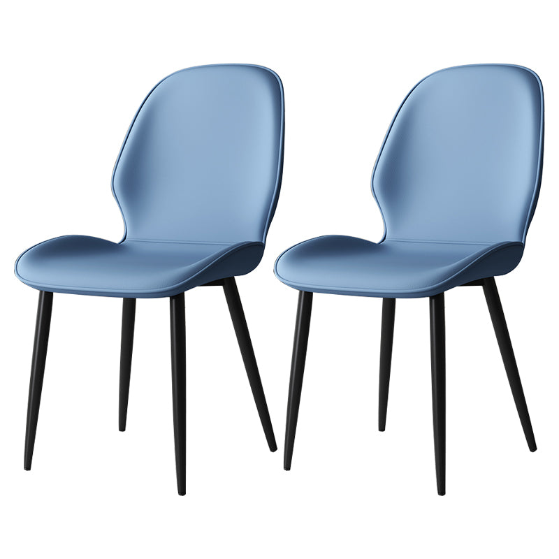 Silla lateral de cuero contemporánea para restaurante, acabado mate Parsons, silla de comedor