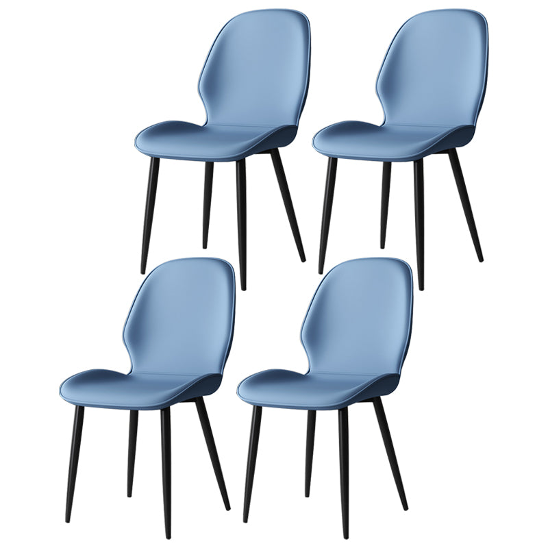 Silla lateral de cuero contemporánea para restaurante, acabado mate Parsons, silla de comedor