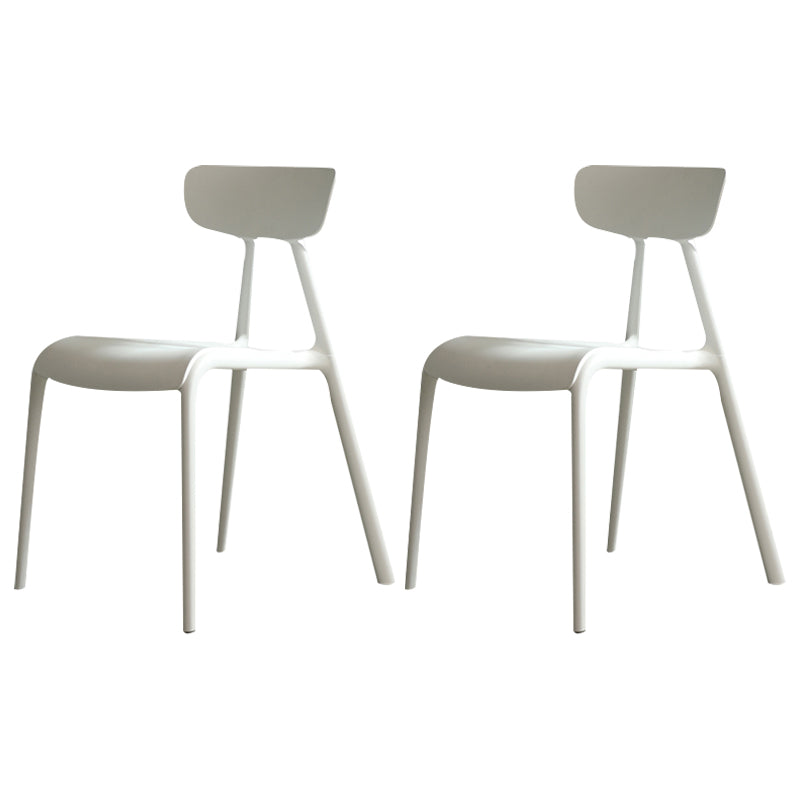 Minimalistische stijl Plastic armloze stoel Open achterste Dining zijstoel voor thuisgebruik