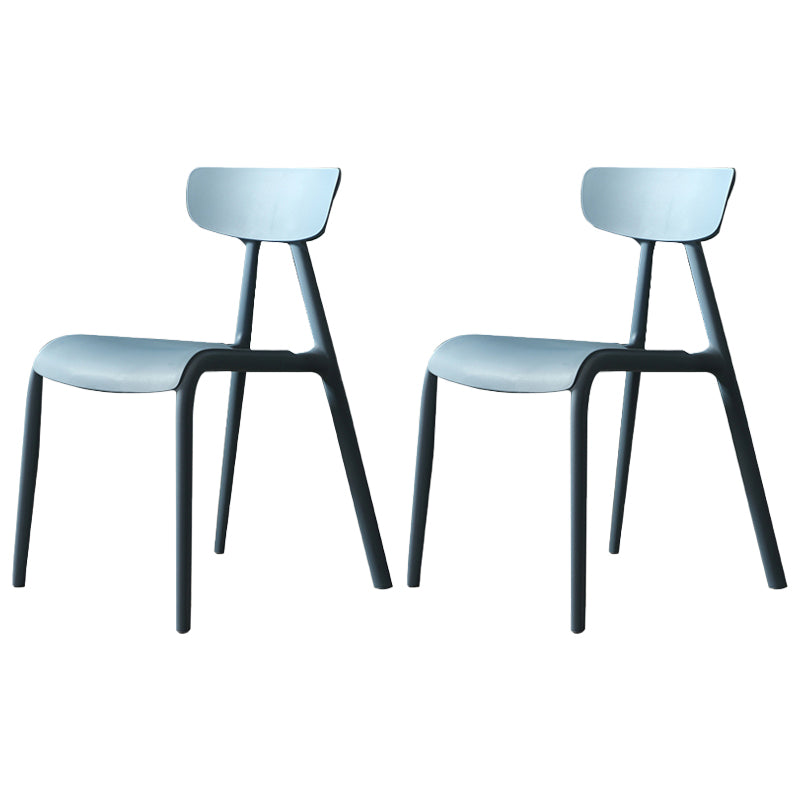 Minimalistische stijl Plastic armloze stoel Open achterste Dining zijstoel voor thuisgebruik