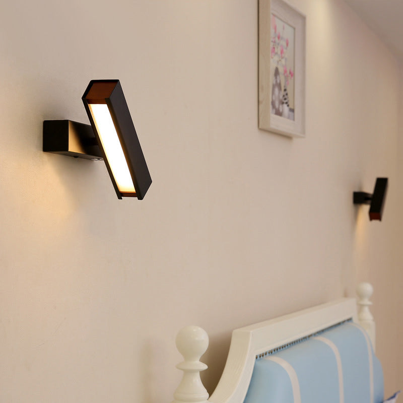 Minimalismo moderno Rectangle Sombra Media Medida de pared Metal 1 Luz de luz Luz de luz de luz