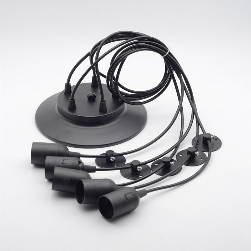 Industrielle schwarze Spinne hängend hängendes Licht, Metallheizlicht mit langem Seil für Innenräume