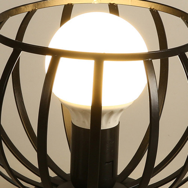 Industrial Creative Ceiling Fixture Wrought Iron Geometric Flush Mount for Corridor