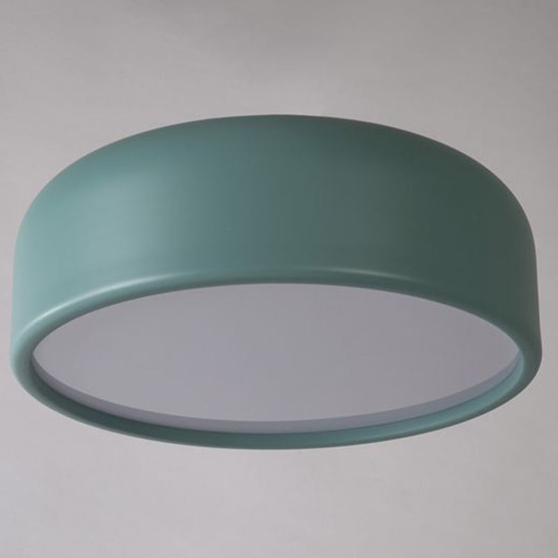 Lámpara de techo de hierro forjado de estilo moderno y conciso con montaje empotrado circular de acrílico y forma de macarrón para dormitorio