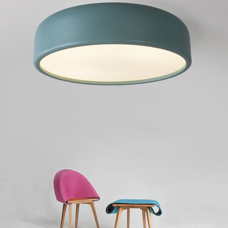 Plafonnier en forme de macaron circulaire en acrylique, plafonnier en fer forgé de Style concis et moderne pour chambre à coucher